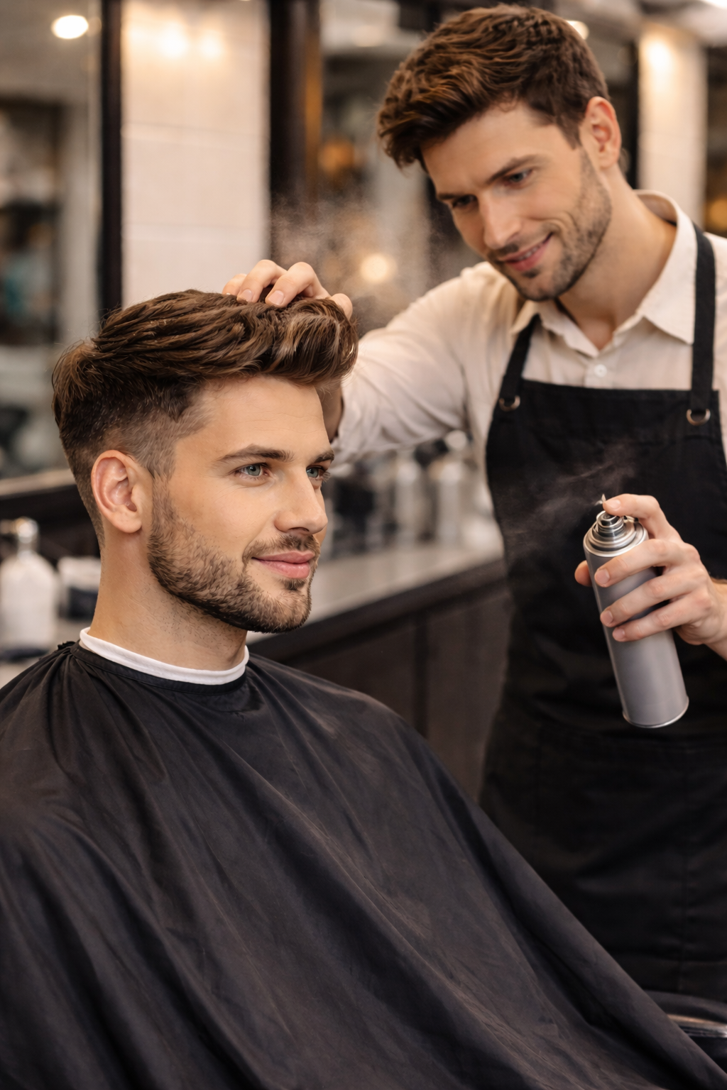 Pánský styling a fixace účesu lakem na vlasy Praha